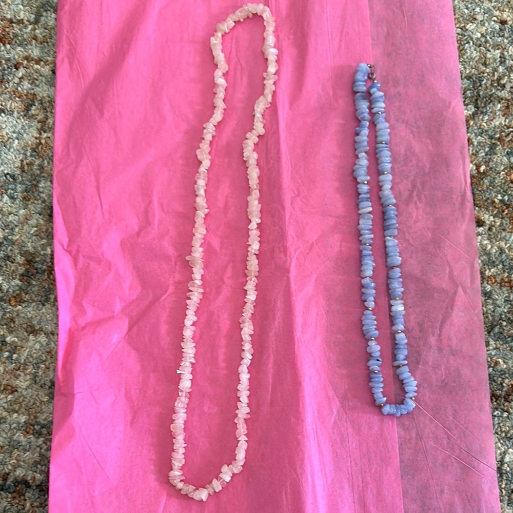 Pink and Purple Beaded Necklaces